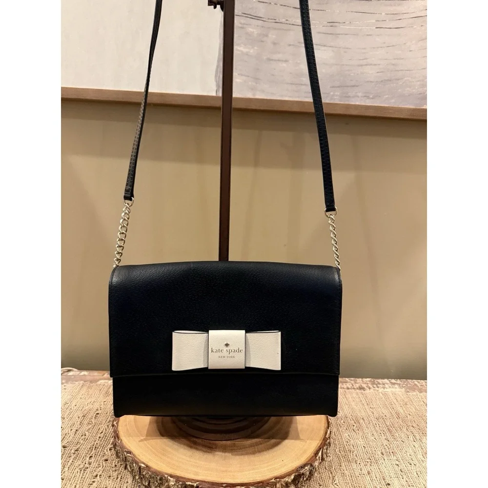 Kate Spade Robinson Street Zanni Crossbody Handbag‎ Black/white Preppy